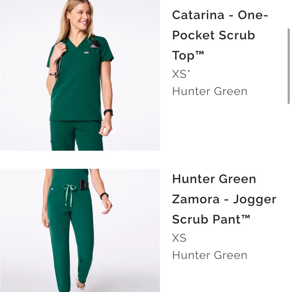 Figs Women's Scrub Set in Teal Green - Picture 4 of 4